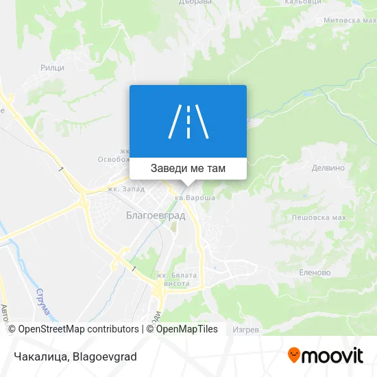 Чакалица карта