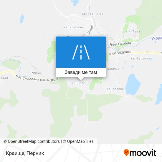 Краище карта