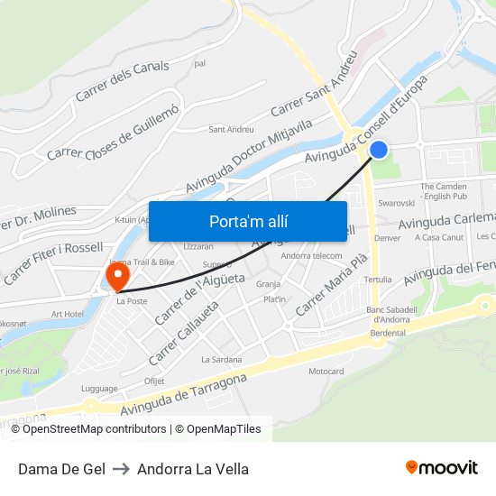 Dama De Gel to Andorra La Vella map