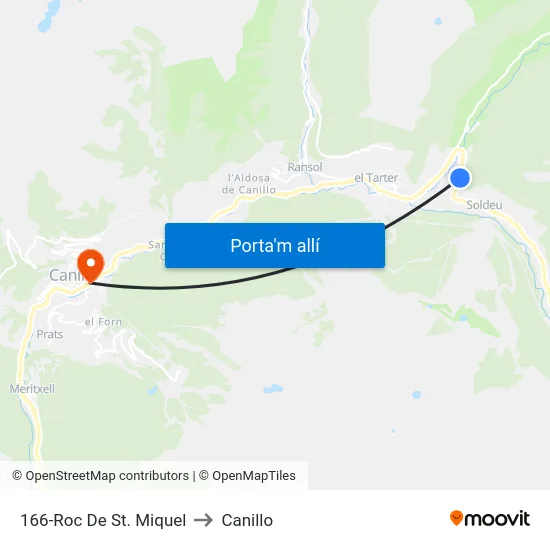 166-Roc De St. Miquel to Canillo map