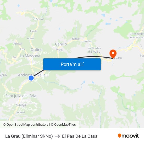 La Grau (Eliminar Si/No) to El Pas De La Casa map