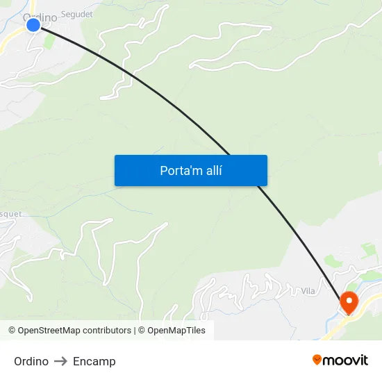 Ordino to Encamp map