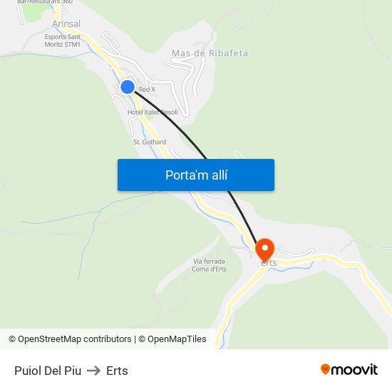 Puiol Del Piu to Erts map