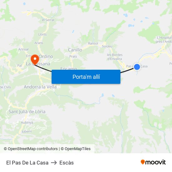 El Pas De La Casa to Escàs map