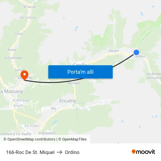 166-Roc De St. Miquel to Ordino map