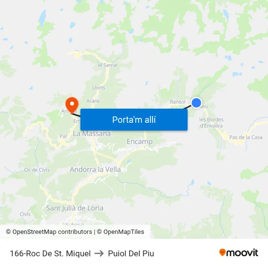 166-Roc De St. Miquel to Puiol Del Piu map