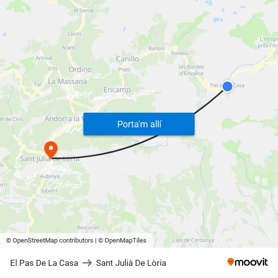 El Pas De La Casa to Sant Julià De Lòria map