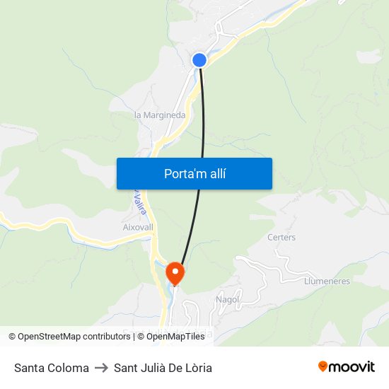 Santa Coloma to Santa Coloma map