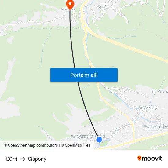 Ambaixada D'Espanya to Sispony map