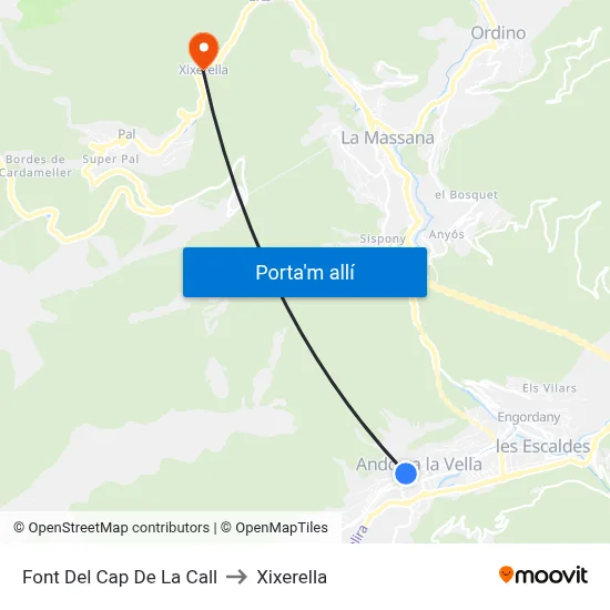 Font Del Cap De La Call to Xixerella map