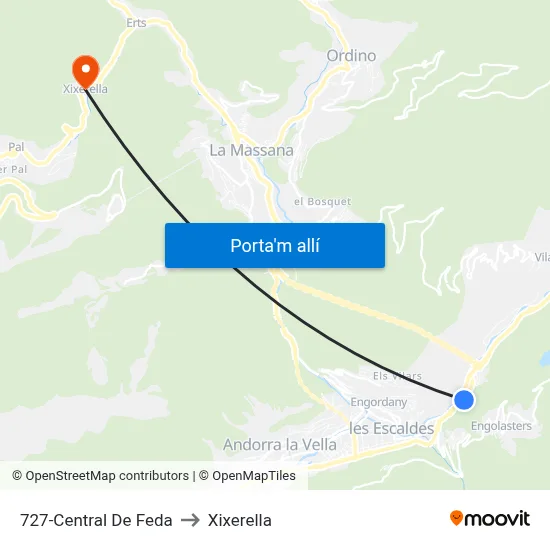 727-Central De Feda to Xixerella map