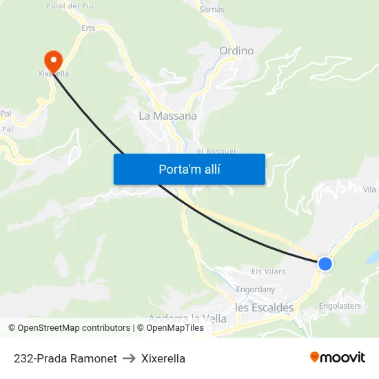 232-Prada Ramonet to Xixerella map