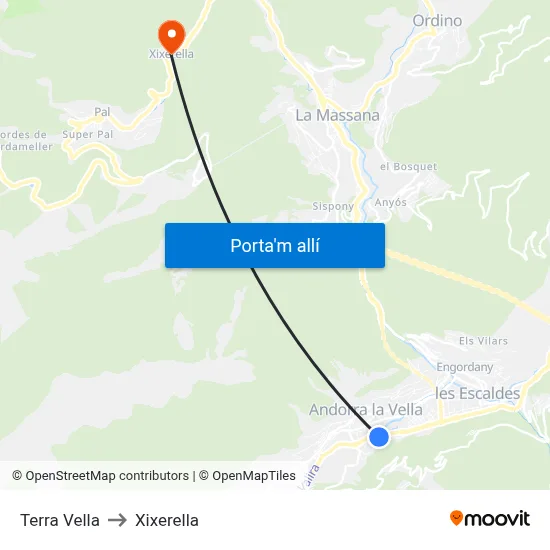 Terra Vella to Xixerella map