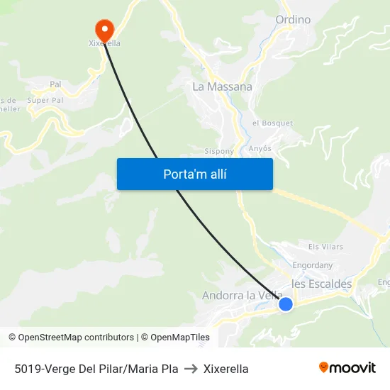 5019-Verge Del Pilar/Maria Pla to Xixerella map
