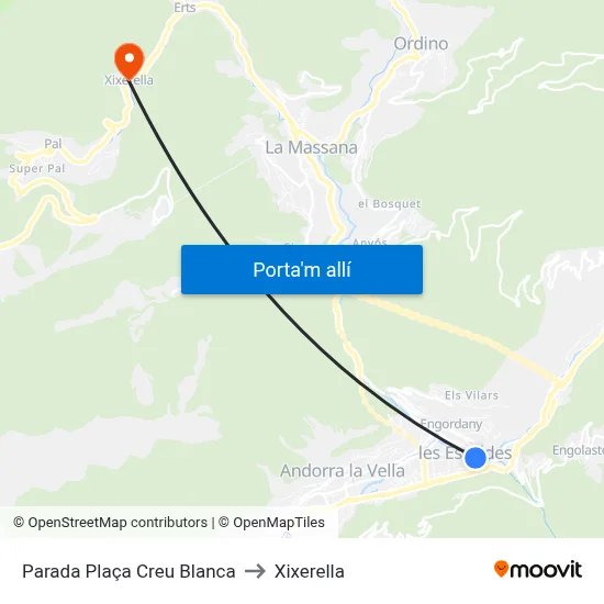 Parada Plaça Creu Blanca to Xixerella map