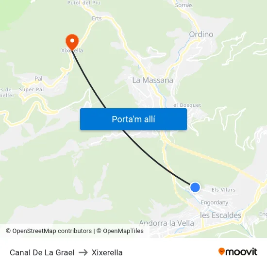 Canal De La Grael to Xixerella map