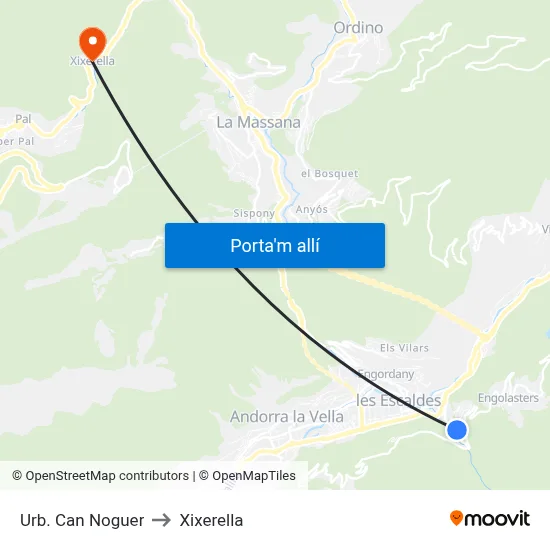 Urb.  Can Noguer to Xixerella map