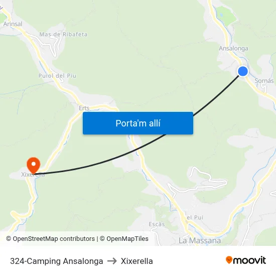 324-Camping Ansalonga to Xixerella map