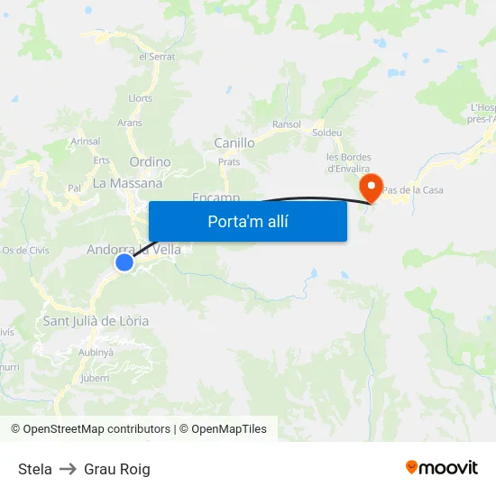Stela to Grau Roig map