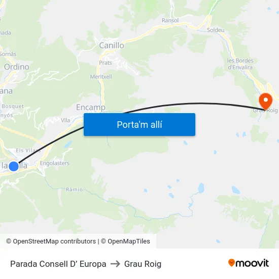 Parada Consell D’ Europa to Grau Roig map