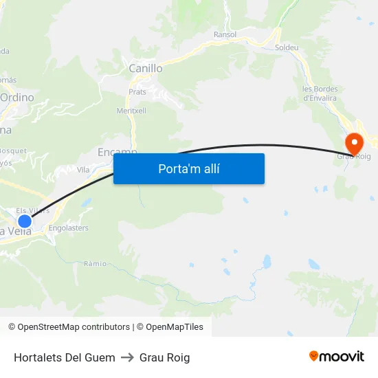 731-Hortalets Del Guem / Cementiri Del Pessebre to Grau Roig map