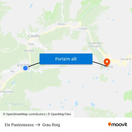 209-Els Pastoressos to Grau Roig map