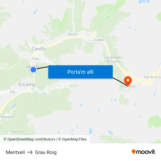 101-Meritxell to Grau Roig map
