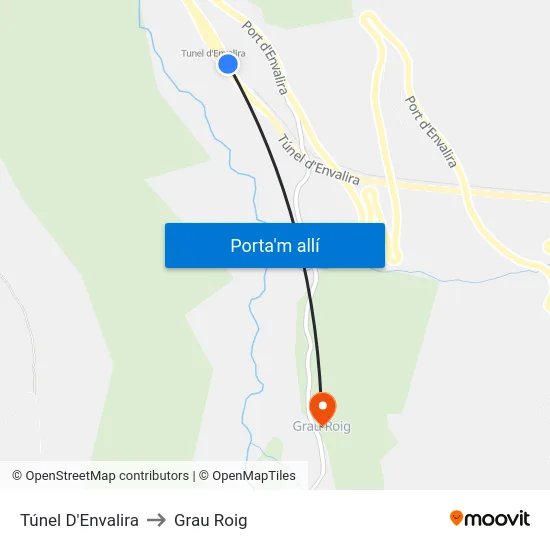292-Túnel D'Envalira to Grau Roig map