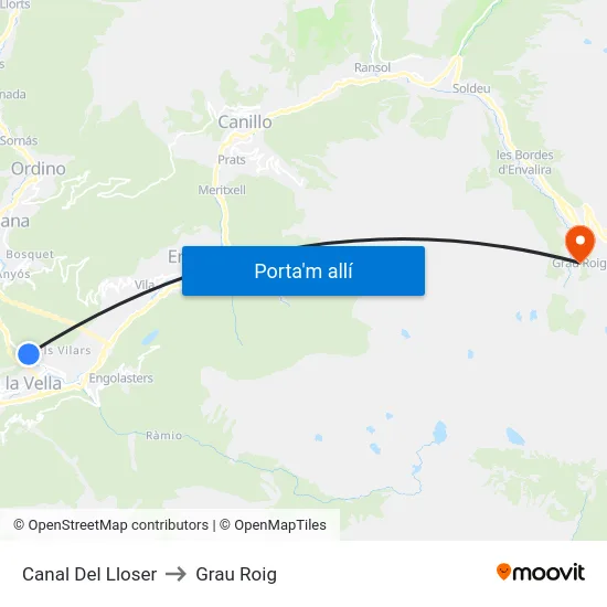 717-Canal Del Lloser to Grau Roig map