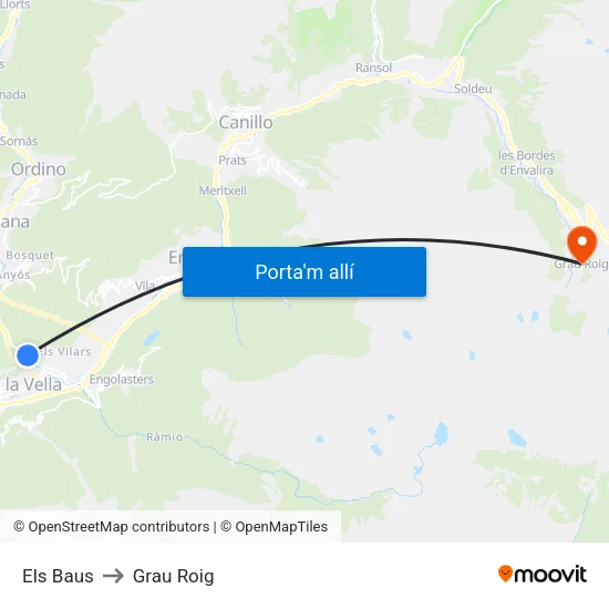 718-Els Baus to Grau Roig map