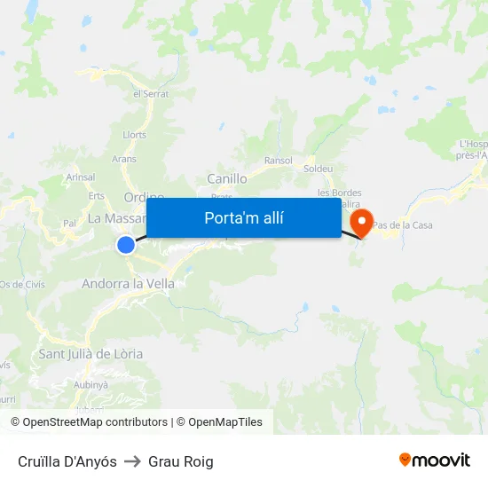 403-Cruïlla D'Anyós to Grau Roig map