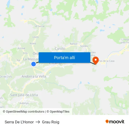 405-Serra De L'Honor to Grau Roig map