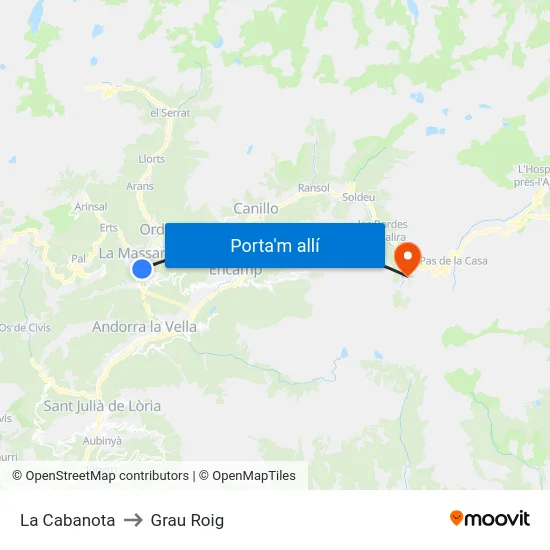 407-La Cabanota to Grau Roig map