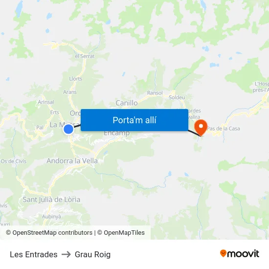 412-Les Entrades to Grau Roig map