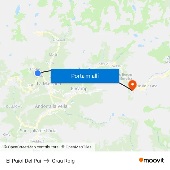 El Puiol Del Pui to Grau Roig map