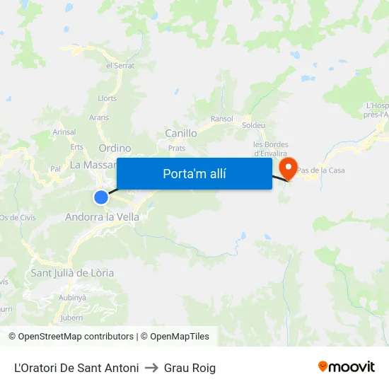 L'Oratori De Sant Antoni to Grau Roig map