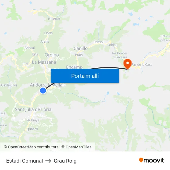 5413-Estadi Comunal to Grau Roig map