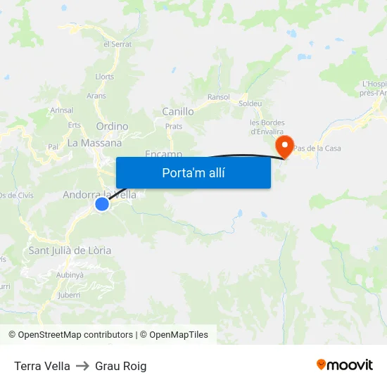 Terra Vella to Grau Roig map