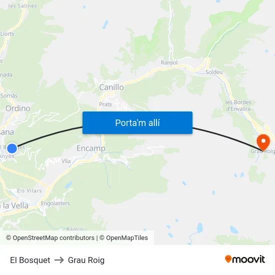 El Bosquet to Grau Roig map
