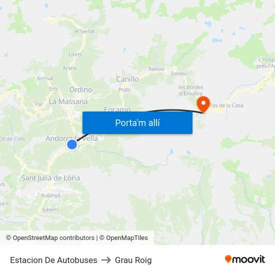 5555-Estació Nacional to Grau Roig map