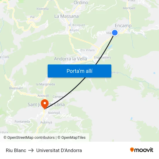 208-Riu Blanc to Universitat D'Andorra map