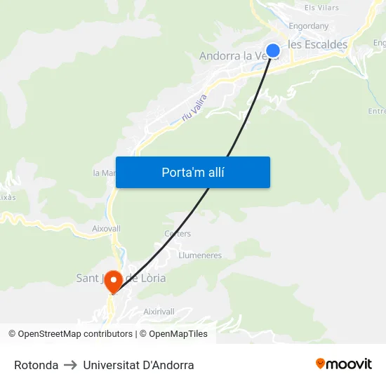 Rotonda to Universitat D'Andorra map