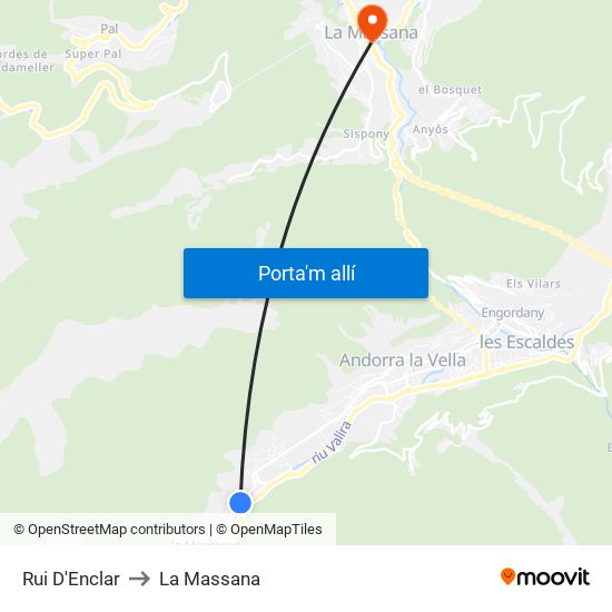 Rui D'Enclar to La Massana map