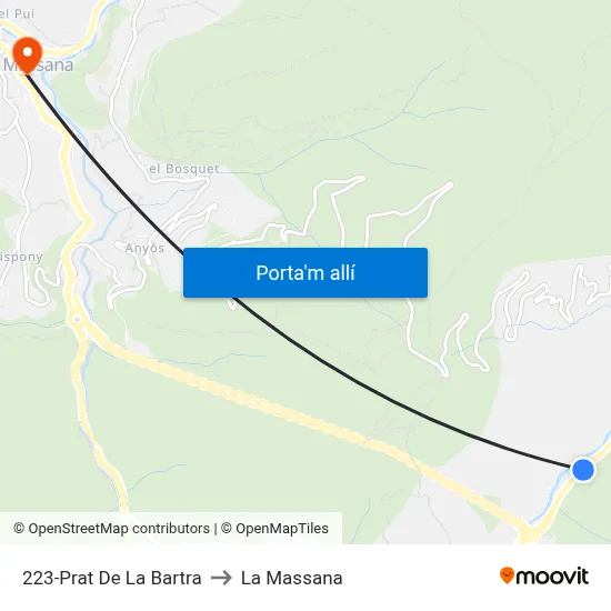 223-Prat De La Bartra to La Massana map
