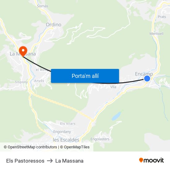 Els Pastoressos to La Massana map