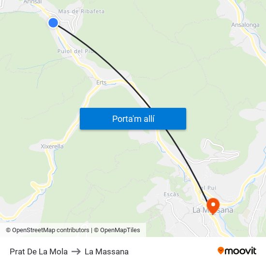 Prat De La Mola to La Massana map