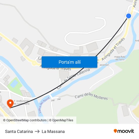 Santa Catarina to La Massana map