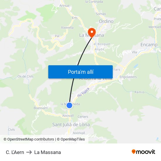 C. L'Aern to La Massana map