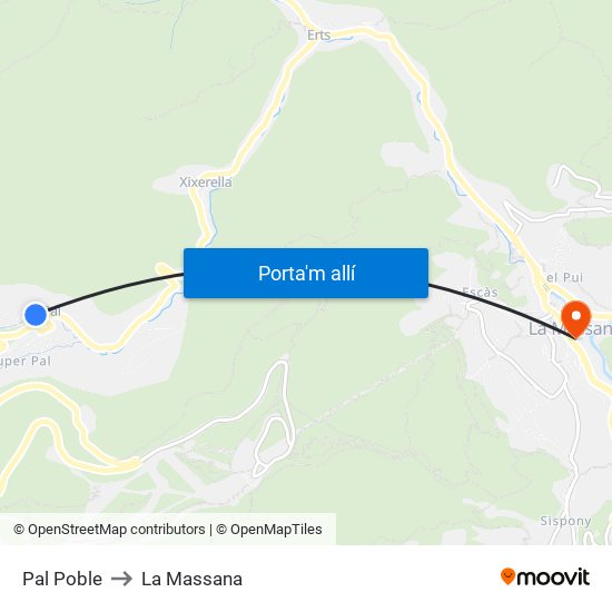 Pal Poble to La Massana map