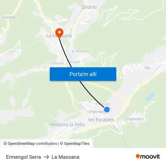 Ermengol Serra to La Massana map